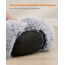 Feandrea Hundebett flauschig, Katzenbett, Donut Kissen, waschbar, Polsterung in der Mitte herausnehmbar, Langer Plüsch, 40 cm Durchmesser, Ombré-Grau PGW036G01