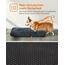 Feandrea Hundebett, Hundekissen, Flauschige Hundematte, Langer Plüsch, 95 x 60 cm, weiche Polsterung, maschinenwaschbar, multifunktional, dunkelgrau PGW202G02