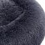 Feandrea Hundebett flauschig, Katzenbett, Donut Kissen, waschbar, Polsterung in der Mitte herausnehmbar, Langer Plüsch, 50 cm Durchmesser, dunkelgrau PGW037G02