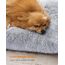 Feandrea Hundebett, Hundekissen, Flauschige Hundematte, Langer Plüsch, 65 x 45 cm, weiche Polsterung, maschinenwaschbar, multifunktional, Ombré-Grau PGW200G01