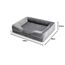 BEDSURE orthopädisches Hundebett Ergonomisches Hundesofa - 106x80 cm Hundecouch mit eierförmiger Kistenschaum für große Hunde, waschbar rutschfest Hundebetten, grau