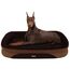 HMTOPE Orthopädisches Hundebett, Hundesofa, Vierseitiges Nackenrolle Kissen, rutschfeste Unterseite Hundekorb, Abnehmbar und Waschbar, Grosse Hunde, 122 x 90 x 19 cm, Braun