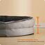 HMTOPE Orthopädisches Hundebett, Hundesofa, Vierseitiges Nackenrolle Kissen, rutschfeste Unterseite Hundekorb, Abnehmbar und Waschbar, Kleine Hunde, 71 x 53 x 14 cm, Dunkelgrau