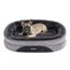 HMTOPE Orthopädisches Hundebett, Hundesofa, Vierseitiges Nackenrolle Kissen, rutschfeste Unterseite Hundekorb, Abnehmbar und Waschbar, Kleine Hunde, 71 x 53 x 14 cm, Dunkelgrau