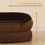 HMTOPE Orthopädisches Hundebett, Hundesofa, Vierseitiges Nackenrolle Kissen, rutschfeste Unterseite Hundekorb, Abnehmbar und Waschbar, Mittelgroße Hunde, Grosse Hunde, 106 x 79 x 17 cm, Braun
