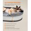 Feandrea Hundebett, Hundekissen, für extra große Hunde, 122 x 85 x 20 cm, orthopädisch, wasserdichte Innenschicht, erhöhte Ränder, Abnehmbarer, waschbarer Bezug, rutschfest, hellgrau PGW284G01