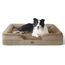 BEDSURE orthopädisches Hundebett Ergonomisches Hundesofa - 89x63 cm Hundecouch mit eierförmiger Kistenschaum für mittlere Hunde, waschbar rutschfest Hundebetten, haselnussbraun