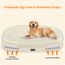 HMTOPE Orthopädisches Hundebett, Hundesofa, Vierseitiges Nackenrolle Kissen, rutschfeste Unterseite Hundekorb, Abnehmbar und Waschbar, Mittelgroße Hunde, Grosse Hunde, 106 x 79 x 17 cm, Beige