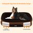 HMTOPE Orthopädisches Hundebett, Hundesofa, Vierseitiges Nackenrolle Kissen, rutschfeste Unterseite Hundekorb, Abnehmbar und Waschbar, Mittelgroße Hunde, Grosse Hunde, 106 x 79 x 17 cm, Braun