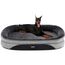 HMTOPE Orthopädisches Hundebett, Hundesofa, Vierseitiges Nackenrolle Kissen, rutschfeste Unterseite Hundekorb, Abnehmbar und Waschbar, Grosse Hunde, 122 x 90 x 19 cm, Dunkelgrau