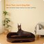 HMTOPE Orthopädisches Hundebett, Hundesofa, Vierseitiges Nackenrolle Kissen, rutschfeste Unterseite Hundekorb, Abnehmbar und Waschbar, Grosse Hunde, 122 x 90 x 19 cm, Braun