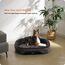 HMTOPE Orthopädisches Hundebett, Hundesofa, Vierseitiges Nackenrolle Kissen, rutschfeste Unterseite Hundekorb, Abnehmbar und Waschbar, Kleine Hunde, Mittelgroße Hunde, 90 x 71 x 15 cm, Dunkelgrau