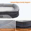 HMTOPE Orthopädisches Hundebett, Hundesofa, Vierseitiges Nackenrolle Kissen, rutschfeste Unterseite Hundekorb, Abnehmbar und Waschbar, Kleine Hunde, Mittelgroße Hunde, 90 x 71 x 15 cm, Hellgrau