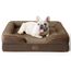 BEDSURE orthopädisches Hundebett Ergonomisches Hundesofa - 71x58 cm Hundecouch mit eierförmiger Kistenschaum für kleine Hunde, waschbar rutschfest Hundebetten, braun