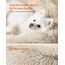 Feandrea Hundebett flauschig, Katzenbett, Donut Kissen, waschbar, Polsterung in der Mitte herausnehmbar, Langer Plüsch, 90 cm Durchmesser, Ombré-Khaki PGW041S01