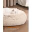Feandrea Hundebett flauschig, Katzenbett, Donut Kissen, waschbar, Polsterung in der Mitte herausnehmbar, Langer Plüsch, 90 cm Durchmesser, Ombré-Khaki PGW041S01