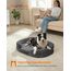Feandrea Hundebett, Hundekissen, für große Hunde, 91 x 68 x 18 cm, orthopädisch, wasserdichte Innenschicht, erhöhte Ränder, Abnehmbarer, waschbarer Bezug, rutschfest, schiefergrau PGW282GN01