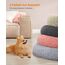 Feandrea Hundebett flauschig, Katzenbett, Donut Kissen, waschbar, Polsterung in der Mitte herausnehmbar, Langer Plüsch, 60 cm Durchmesser, rosa PGW038P01