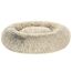 Feandrea Hundebett flauschig, Katzenbett, Donut Kissen, waschbar, Polsterung in der Mitte herausnehmbar, Langer Plüsch, 70 cm Durchmesser, Ombré-Khaki PGW039S01