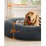 Feandrea Hundebett flauschig, Katzenbett, Donut Kissen, waschbar, Polsterung in der Mitte herausnehmbar, Langer Plüsch, 120 cm Durchmesser, dunkelgrau PGW043G02