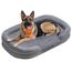 Feandrea Hundebett, Hundekissen, für extra große Hunde, 122 x 85 x 20 cm, orthopädisch, wasserdichte Innenschicht, erhöhte Ränder, Abnehmbarer, waschbarer Bezug, rutschfest, hellgrau PGW284G01