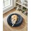 Feandrea Hundebett flauschig, Katzenbett, Donut Kissen, waschbar, Polsterung in der Mitte herausnehmbar, Langer Plüsch, 100 cm Durchmesser, dunkelgrau PGW042G02