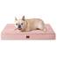 EHEYCIGA Orthopädisches Hundebett Kleine Hunde 76x51x9cm, Hundekissen Waschbar Flauschig, Hundematte Hundematratze für Kiste, Dunkelrosa