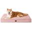 EHEYCIGA Orthopädisches Hundebett Mittelgroße Hunde 91x68x9cm, Hundekissen Waschbar Flauschig, Hundematte Hundematratze für Kiste, Dunkelrosa