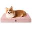 EHEYCIGA Orthopädisches Hundebett Mittelgroße Hunde 89x58x9cm, Hundekissen Waschbar Flauschig,Hundematte Hundematratze für Kiste, Dunkelrosa