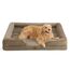 BEDSURE orthopädisches Hundebett Ergonomisches Hundesofa - 132x104 cm Hundecouch mit eierförmiger Kistenschaum für große Hunde, waschbar rutschfest Hundebetten, haselnussbraun