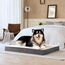 EHEYCIGA Orthopädisches Hundebett Grosse Hunde XL 104x68x9cm, Hundekissen Waschbar Flauschig, Hundematte Hundematratze für Kiste, Beige