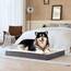 EHEYCIGA Orthopädisches Hundebett XXL Grosse Hunde 120x74x9cm, Hundekissen Waschbar Flauschig, Hundematte Hundematratze für Kiste, Beige