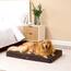EHEYCIGA Orthopädisches Hundebett Mittelgroße Hunde 89x58x9cm, Hundekissen Waschbar Flauschig,Hundematte Hundematratze für Kiste, Braun