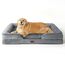 BEDSURE orthopädisches Hundebett Ergonomisches Hundesofa - 122x89 cm Hundecouch mit eierförmiger Kistenschaum für große Hunde, waschbar rutschfest Hundebetten, grau