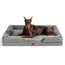 BEDSURE orthopädisches Hundebett Ergonomisches Hundesofa - 132x104 cm Hundecouch mit eierförmiger Kistenschaum für große Hunde, waschbar rutschfest Hundebetten, grau