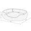 Dehner Lieblinge Hundebett und Katzenbett Sammy, oval, ca. 90 x 80 x 14 cm, Polyester, beige