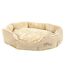 Dehner Lieblinge Hundebett und Katzenbett Sammy, oval, ca. 70 x 65 x 14 cm, Polyester, beige