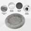 Namsan Katzenkissen Rund, Katzenbett 50cm, Rutschfes katzenhöhle, Waschbar Donut Kissen for Katzen/Kleiner Hund, Grau