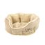 Dehner Lieblinge Hundebett und Katzenbett Sammy, oval, ca. 57 x 52 x 14 cm, Polyester, beige