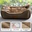 BEDSURE Katzenbett große Katzen waschbar - 63.5x53cm rutschfestes Hundebett kleine Hunde, quadratisches Katzenkorb mit weichem Rand, braun