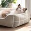 BEDSURE Katzenbett waschbar Katzen Bettchen - 51x41cm Katzenkorb Indoor mit Rutschfester Basis, quadratisches Hundebett für kleine Hunde mit weichem Rand, Kamel