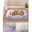 Feandrea Hundebett, großes Hundekissen, 106 x 75 x 20 cm, Hundekorb, weiche Polsterung, Hundesofa, erhöhte Ränder, Bezug abnehmbar und waschbar, rutschfest, Ombré-Grau PGW273G01