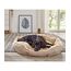Dehner Lieblinge Hundebett und Katzenbett Sammy, oval, ca. 57 x 52 x 14 cm, Polyester, beige
