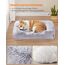Feandrea Hundebett, großes Hundekissen, 91 x 68 x 18 cm, Hundekorb, weiche Polsterung, Hundesofa, erhöhte Ränder, Bezug abnehmbar und waschbar, rutschfest, Ombré-Grau PGW272G01