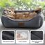 BEDSURE Katzenbett waschbar Katzen Bettchen - 51x41cm Katzenkorb Indoor mit Rutschfester Basis, quadratisches Hundebett für kleine Hunde mit weichem Rand, Dunkelgrau