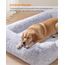 Feandrea Hundebett, großes Hundekissen, 106 x 75 x 20 cm, Hundekorb, weiche Polsterung, Hundesofa, erhöhte Ränder, Bezug abnehmbar und waschbar, rutschfest, Ombré-Grau PGW273G01