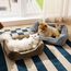 BEDSURE Katzenbett waschbar Katzen Bettchen - 51x41cm Katzenkorb Indoor mit Rutschfester Basis, quadratisches Hundebett für kleine Hunde mit weichem Rand, grau