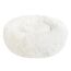 Hundebett Katzenbett Flauschig Rund aus Plüsch - Donut Kuscheliges Hundekissen Hundekorb Waschbar S/M/L/XL/XXL für Kleine, Mittelgroße und Große Hunde, Katzen und Andere Haustiere (S-40cm, Weiß)