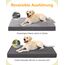 KSIIA Hundebett Orthopädisch Grosse Hunde, Hundekissen Waschbar 91x68cm, Hundebetten mit Abnehmbarer Deckel, Hundematte Doppelseitig Wendbare, Dunkelgrau