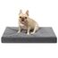 KSIIA Orthopädisches Hundebett Mittelgroße Hunde, Hundekissen Waschbar 90x57cm, Hundebetten mit Abnehmbarer Deckel, Hundematte Doppelseitig Wendbare, Dunkelgrau